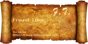 Freund Tibor névjegykártya